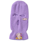 Autumn and Winter New Ski Knitted Lovers Style Embroidered Three-Hole Hats