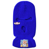Autumn and Winter New Ski Knitted Lovers Style Embroidered Three-Hole Hats