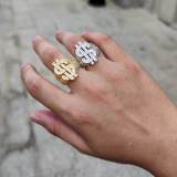 Men Hip-Hop Micro-Inlaid Zircon Ring Full Diamond Hollow Finger Rings