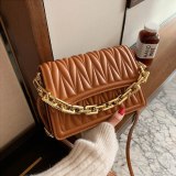 Women Leather Thick Chain Crossbody Handbags 88-983243