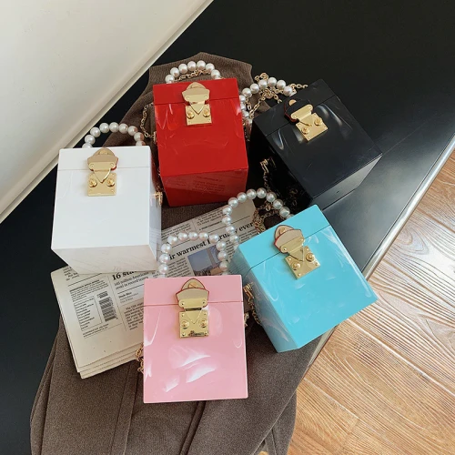Ladies Acrylic Macaron Wallet Cute Transparent Crossbody Handbags 42-310112