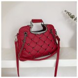 Women's Soft Leather One Shoulder Rivet Handbags 184-1585667
