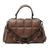 Women Shoulder Leather Small Square Chain Handbags 138-887283