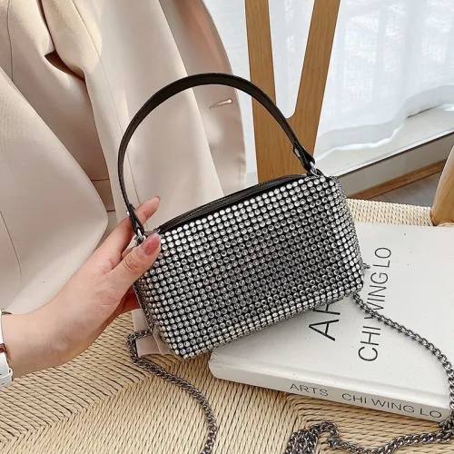 Fashion Popular Portable Small Diamond Chain Crossbody Handbags 70-8029310