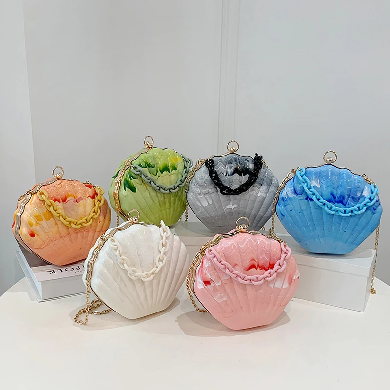 Shell Design Handbag New Unique Design Texture Chain Shell Handbags 161-210112
