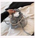 Fashion Pearl Folded Small Solid Color One-Shoulder Handbags 81-1041223