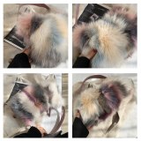 Fashion Winter Patchwork Fur Shoulder Plush Handbags 62-204859