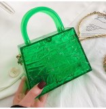 Women PVC Flap Single Fashion Solid Shoulder Transparent Handbags 50-8895364