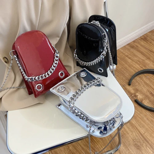 Fashion Leather Thick Chain Mobile Phone Handbags 42-811021
