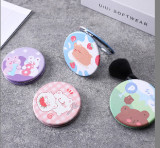 Baby Kids PU Leather Creative Folding Printed Logo Makeup Mirror A8101 B110112