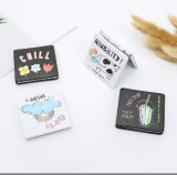 Baby Kids PU Leather Creative Folding Printed Logo Makeup Mirror A8101 B110112