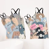 Mom And Me Waterproof Kitchen Cooking Apron Cotton Cartoon Apron xk1223