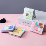 Baby Kids PU Leather Creative Folding Printed Logo Makeup Mirror A8101 B110112