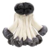 Women Winter Faux Fur Plush Long Sleeve Hooded Button Jacket Coats 004253