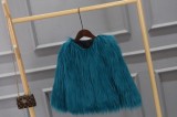 Women's Beach Wool Long Fur Drop Mid-Length Fur Coats