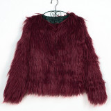 Women's Beach Wool Long Fur Drop Mid-Length Fur Coats