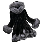 Women Winter Faux Fur Plush Long Sleeve Hooded Button Jacket Coats 004253