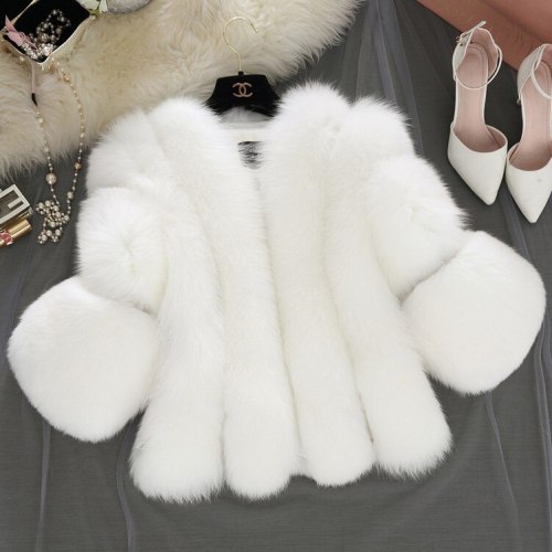 Fashion Women Winter New Faux Fur Short Thick Coats and Jackets 001829