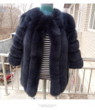 Autumn Winter Faux Fox Fur Middle Long Coats 006172