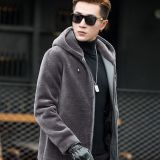 Autumn Winter Men Fashion Faux Sheepskin Fur Jackets Warm Coats 003041