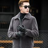 Autumn Winter Men Fashion Faux Sheepskin Fur Jackets Warm Coats 003041