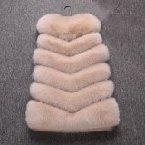 Women Winter Warm Thicken Faux Fur Vest Mid-length Coats 005364