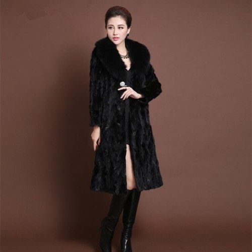 Women Faux Fox Mink Fur Fox Collar Coats 005465
