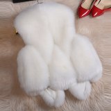 Women Winter Thick Warm Short Faux Fox Fur Vests 006374