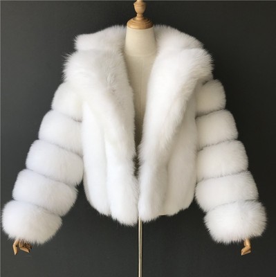 Women Faux Fox Fur Short Jackets Coats 0021425
