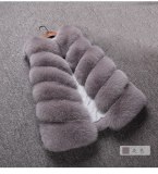 Women Winter Warm Thicken Faux Fur Vest Mid-length Coats 005364