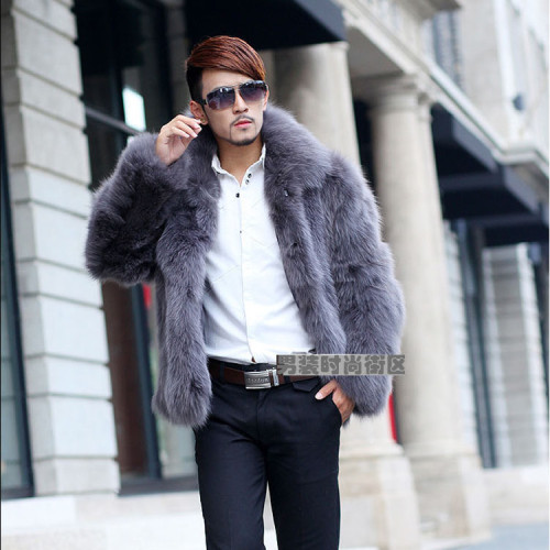 Men's Imitation Fox Fur Jacket Coats 8895106