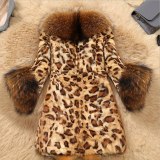 Autumn Winter Women Faux Fur Classic Leopard Jacket Coats 005162