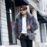 Men's Imitation Fox Fur Jacket Coats 8895106