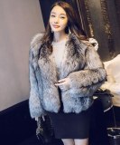 Women Faux Fox Fur Short Jackets Coats 002738