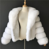 Women Faux Fox Fur Short Jackets Coats 0021425