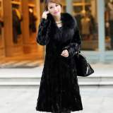 Winter Women's Long Faux Fox Fur Collar Mink Coats