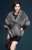 Women Bridal Shawl Faux Fox Fur Wrap Winter Coats 0039410