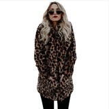Women's Leopard Pattern Faux Fur Coats 001728