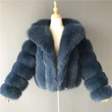 Women Faux Fox Fur Short Jackets Coats 0021425