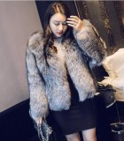 Women Faux Fox Fur Short Jackets Coats 002738