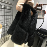 Women Faux Fox Fur Short Vest Coats 003142