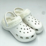 Autumn and Winter Cartoon Fleece-Lined Plush Warm Hole Shoes