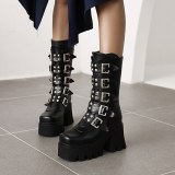 Women's Buckle Strap Fashion Short Boots YM-02637
