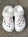 Autumn and Winter Cartoon Fleece-Lined Plush Warm Hole Shoes