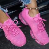 Women Matching Mesh Lace Up Outdoor Flat Breathable Sneakers YM-36576