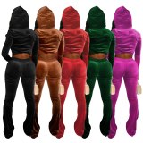Autumn Women Hooded Tracksuit Two Piece Set W824657