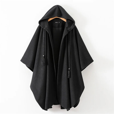Hooded cape woolen coat New women's coats for autumn and winter GLC3206-97989Z924D
