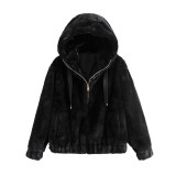 Causal Women Black Faux Fur Coats GWF64128-97654Z10516D