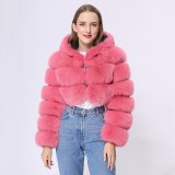 Winter Women Fashion Real Fox Fur Hooded Coats JFB1-2106576