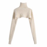 Women Fashion Chic Criss-Cross Cropped Sweater